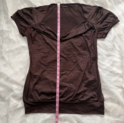 Brown snake print top