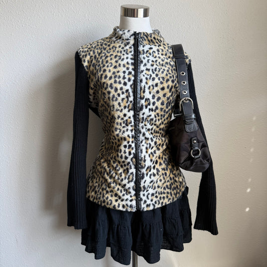 Cheetah zip up jacket