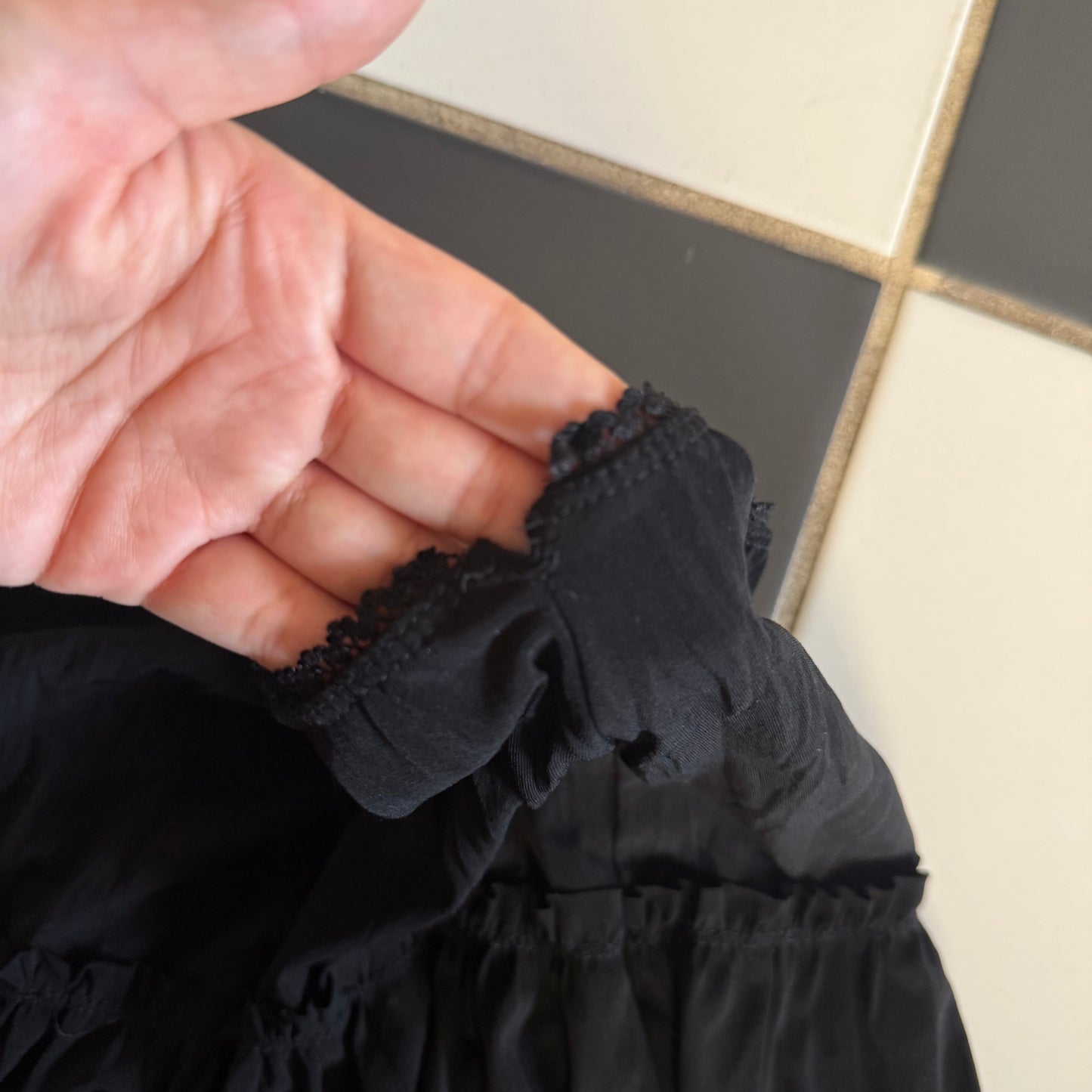 Black flowy midi skirt