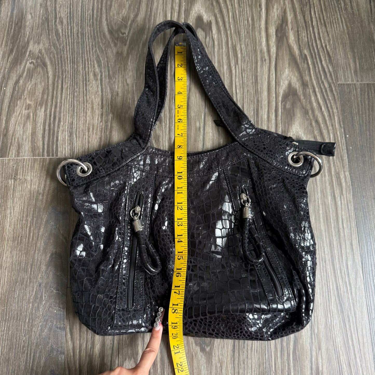 Chloe’s black snakeskin bag