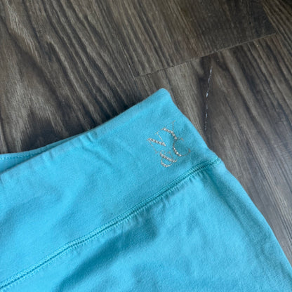 2000s turquoise leggings