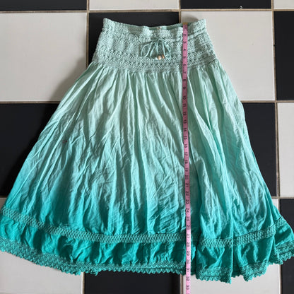 Aqua faded boho maxi