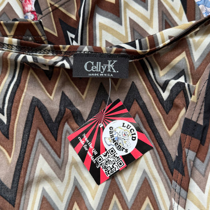 Kelly’s abstract printed top