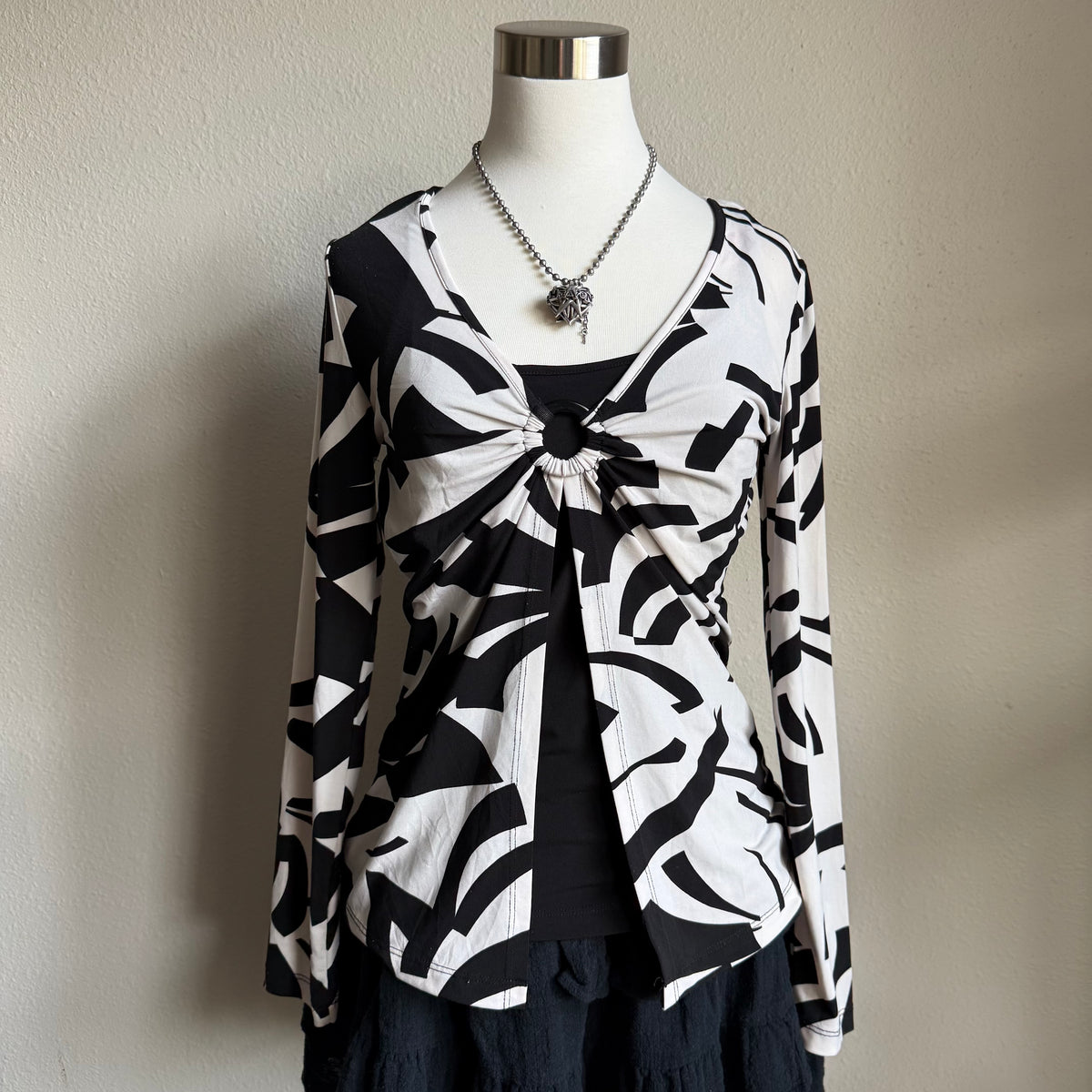 Suzanne’s patterned long sleeve top