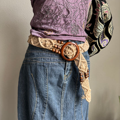 2000s crochet beaded belt