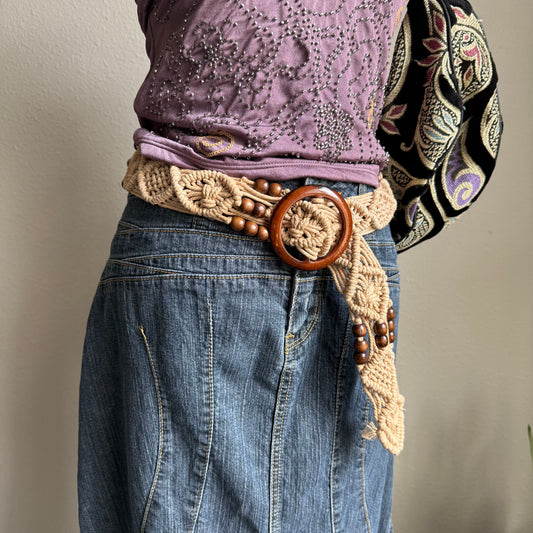 2000s crochet beaded belt