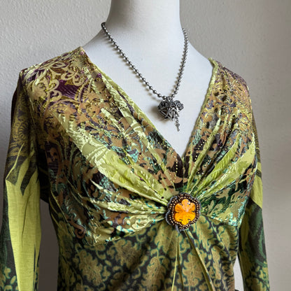 Whimsy grunge green top