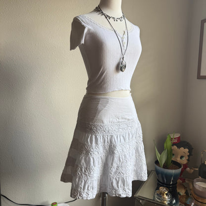 Soft white cottage midi skirt