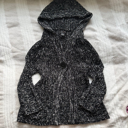 Knitted black crochet cardigan