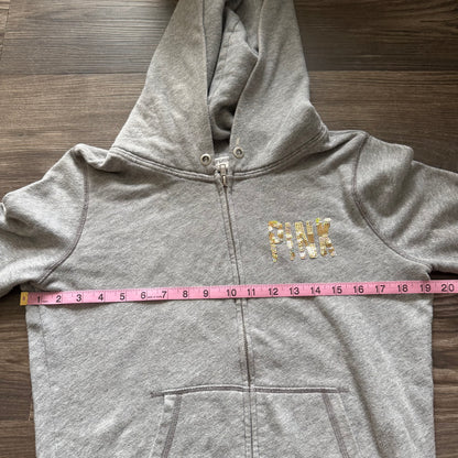 PINK sequin zip up hoodie