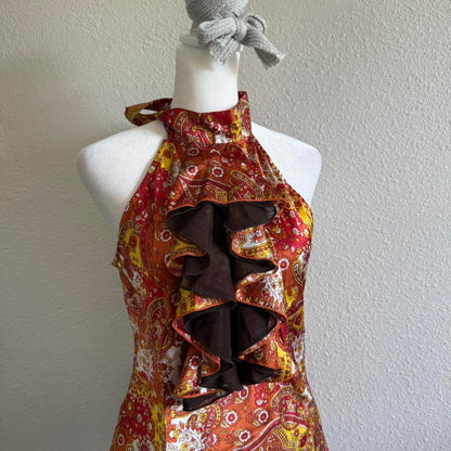 Takara paisley boho halted top