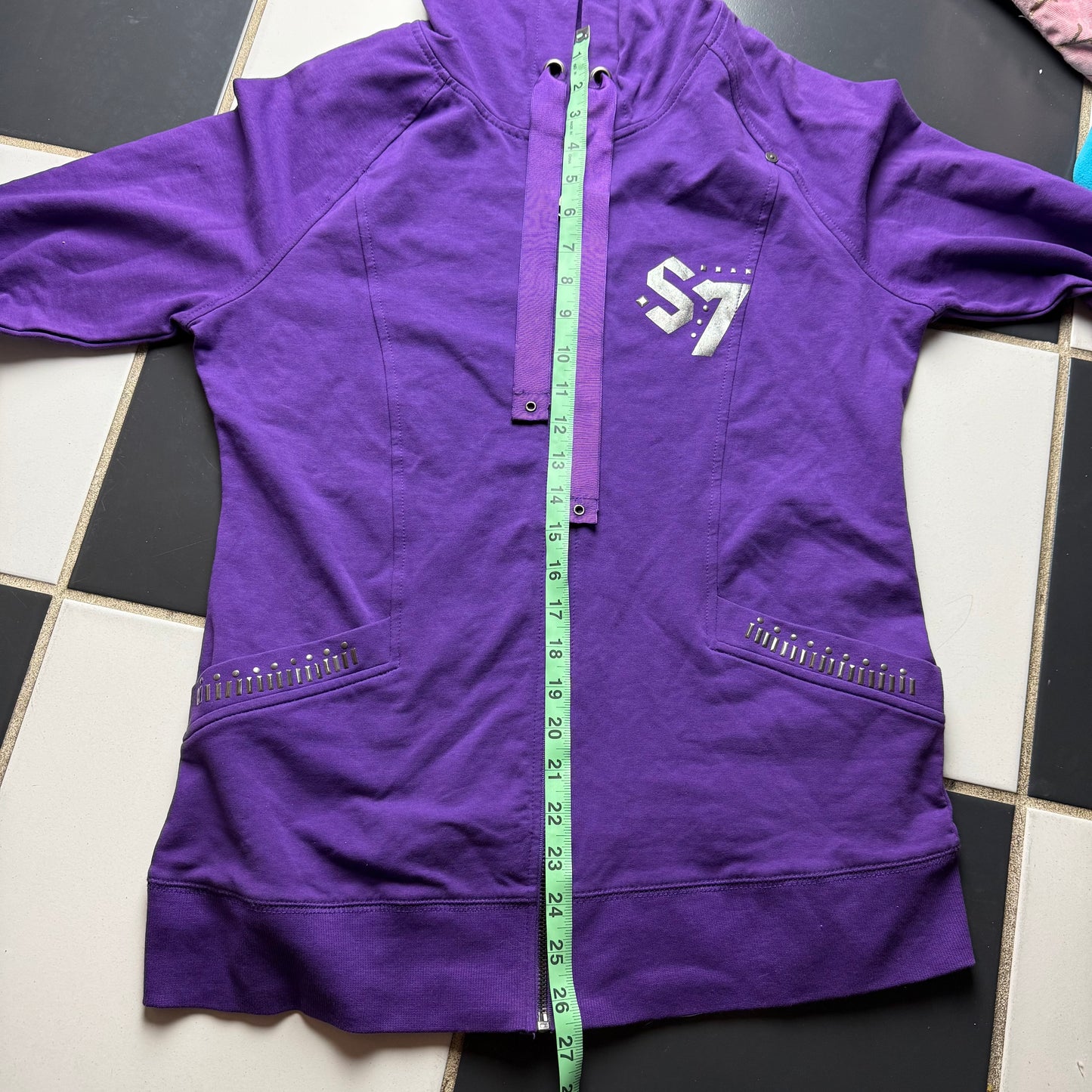 Studded y2k zip up hoodie