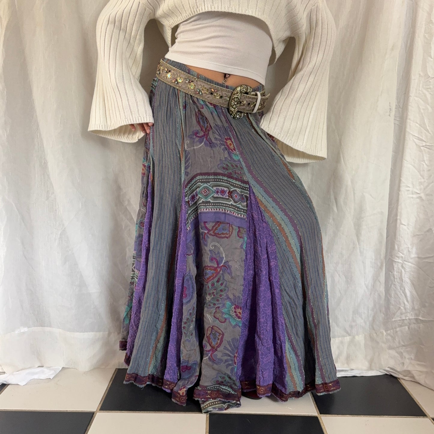 Purple cottage boho maxi