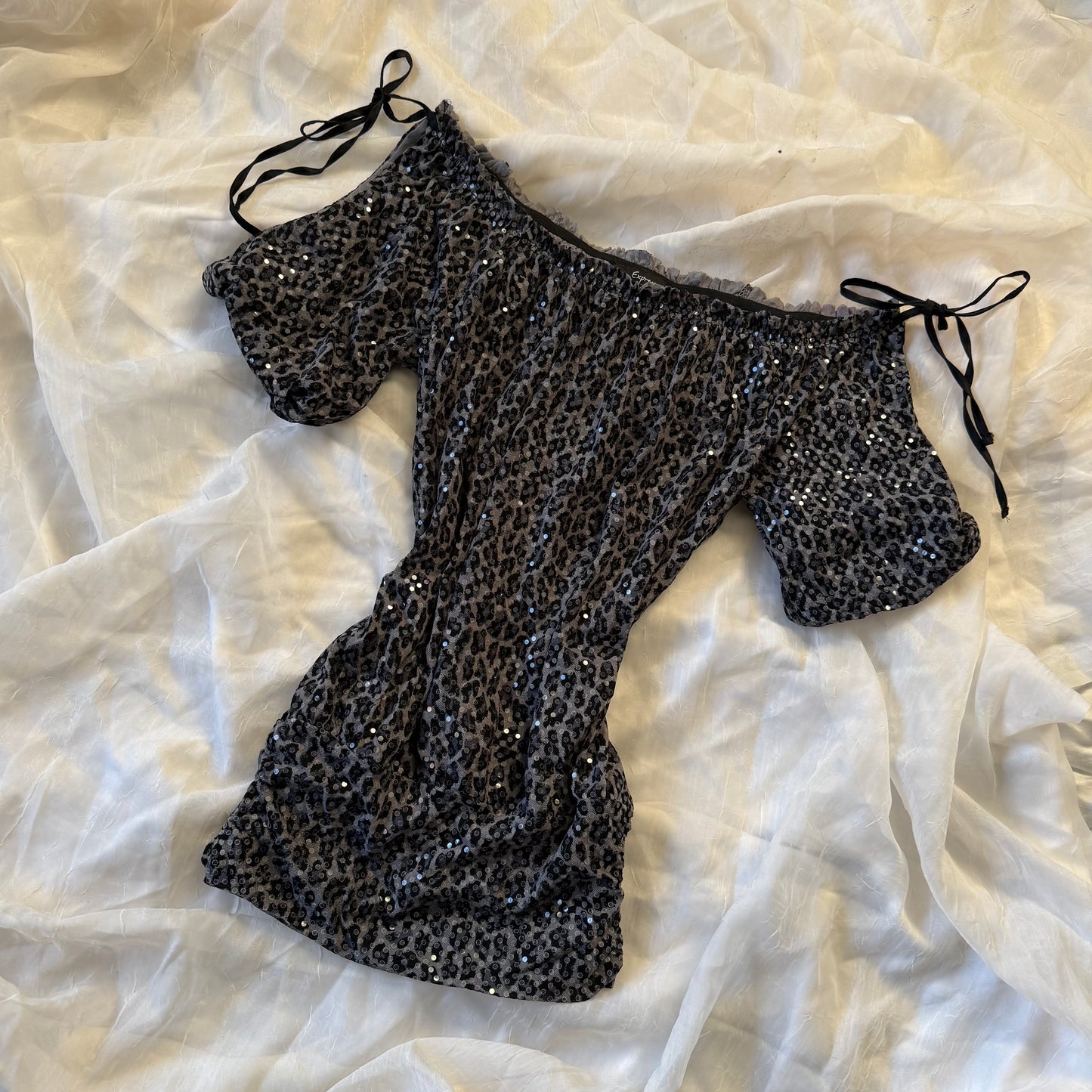 Express leopard sequin top