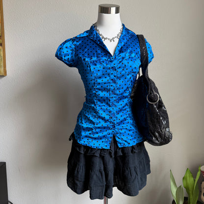 Polka dot babydoll button up