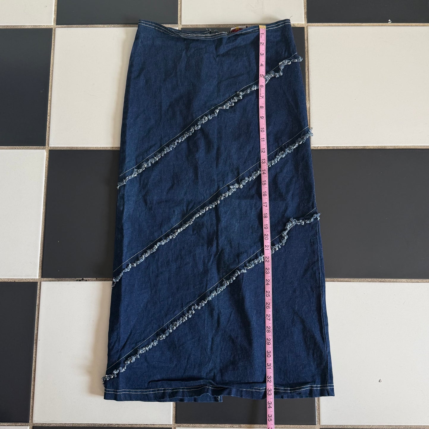 Zoey Beth denim fitted maxi skirt