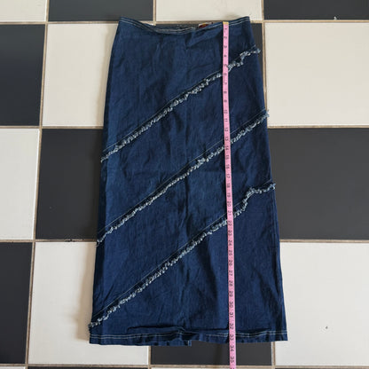 Zoey Beth denim fitted maxi skirt