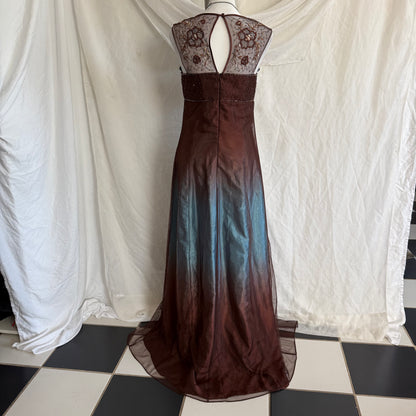 2000s whimsical prom beaded flower dress