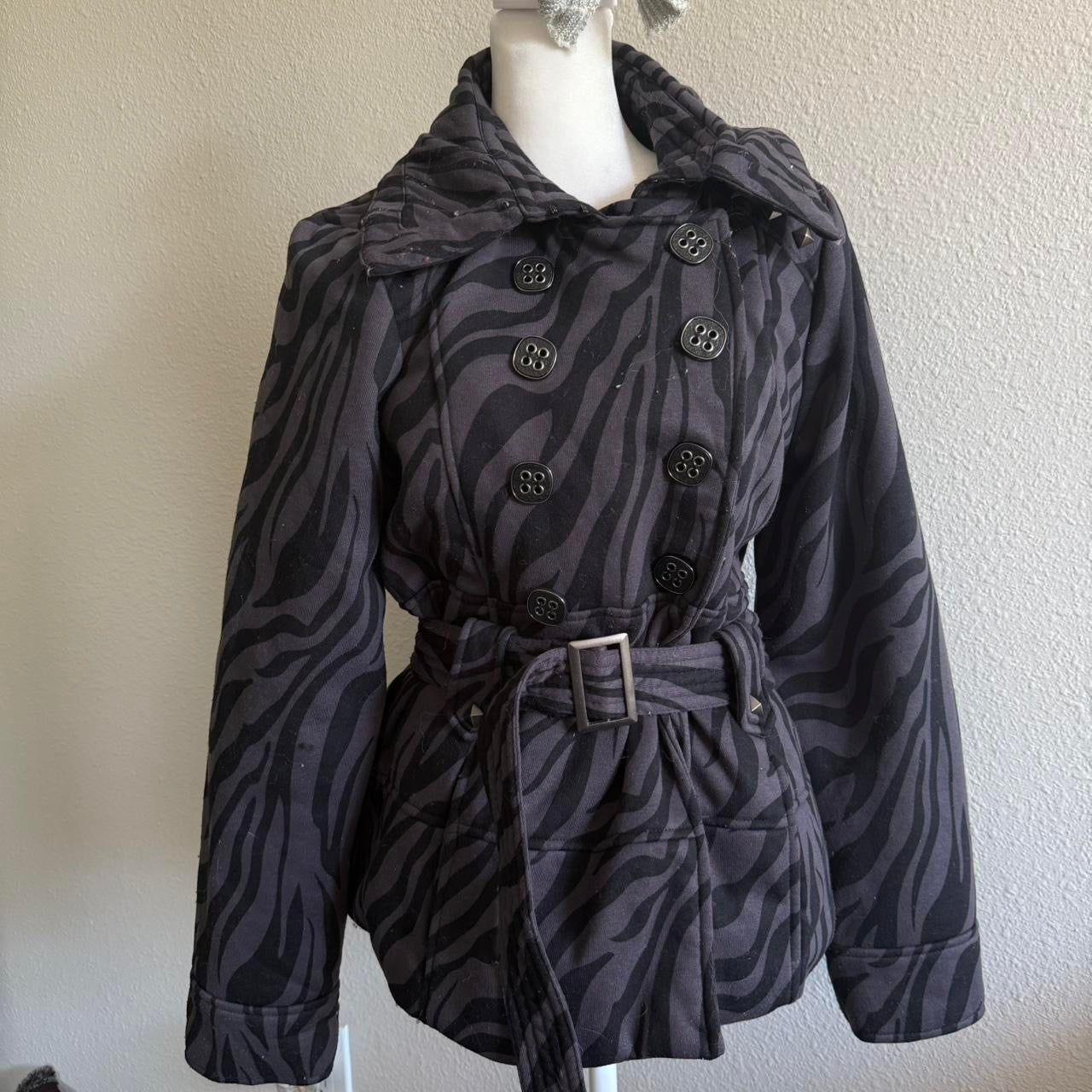 Zebra pea coat