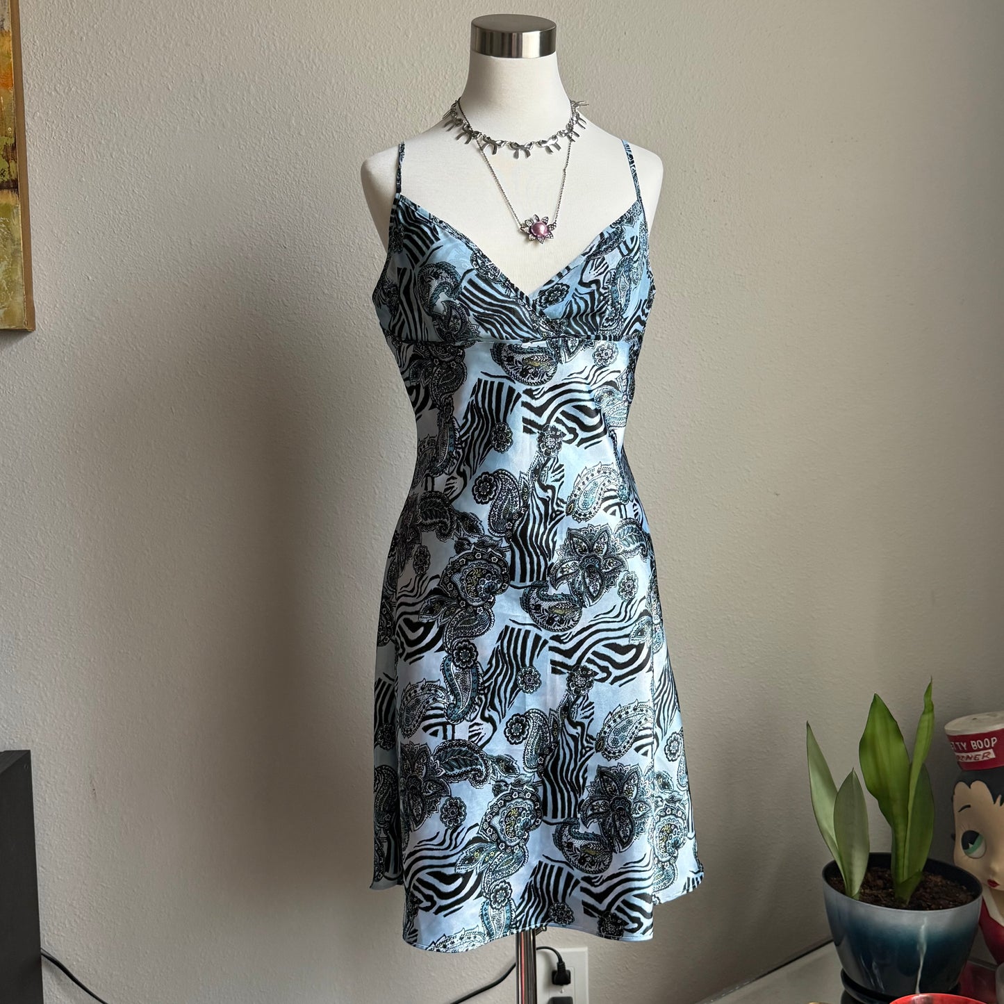 Daisy blue zebra lingerie slip