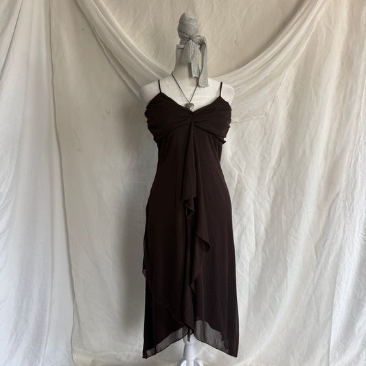 2000s brown glitter fairy summer dress