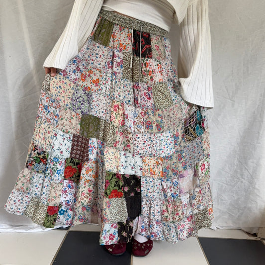 Cottage patchwork flower maxi