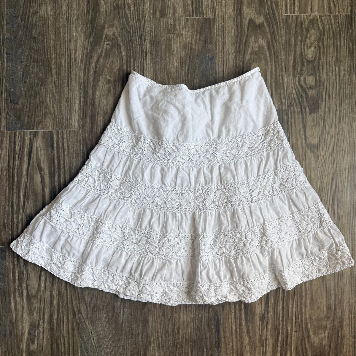 Soft white cottage midi skirt