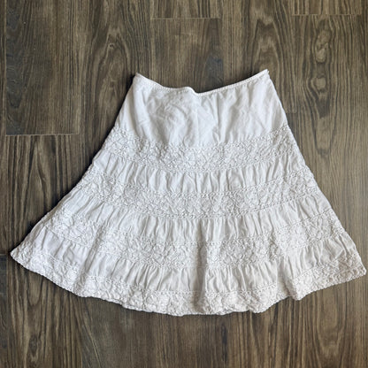 Soft white cottage midi skirt