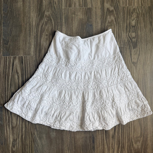 Soft white cottage midi skirt