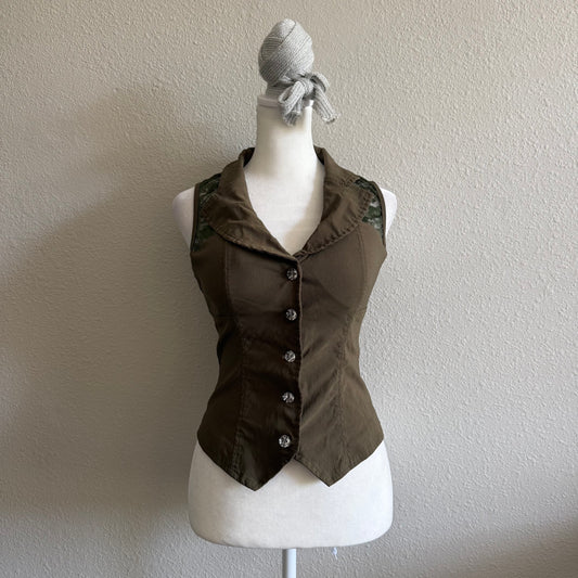 Olive green fairy vest
