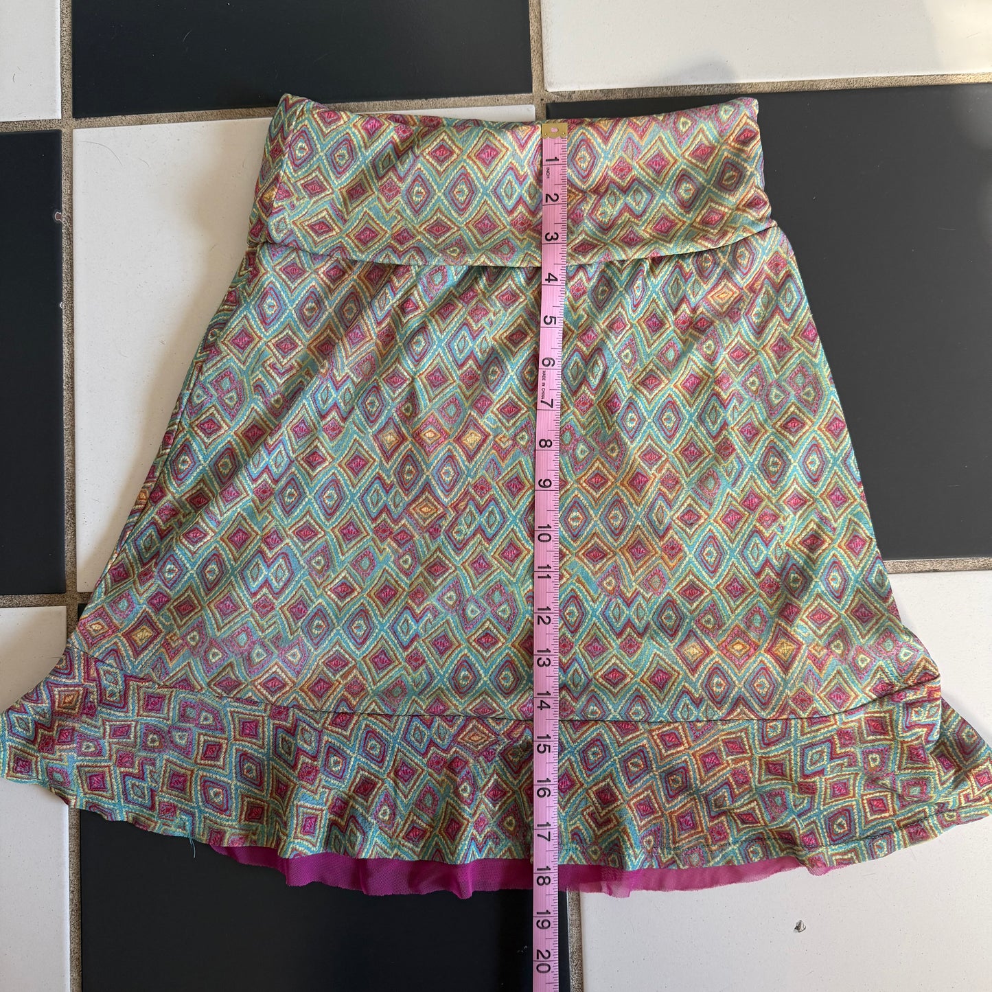 Whimsy pink foldover mini skirt