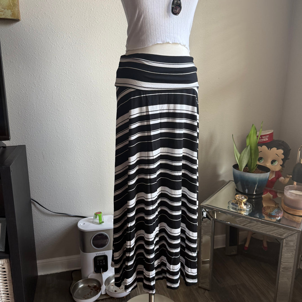Misty’s striped maxi skirt