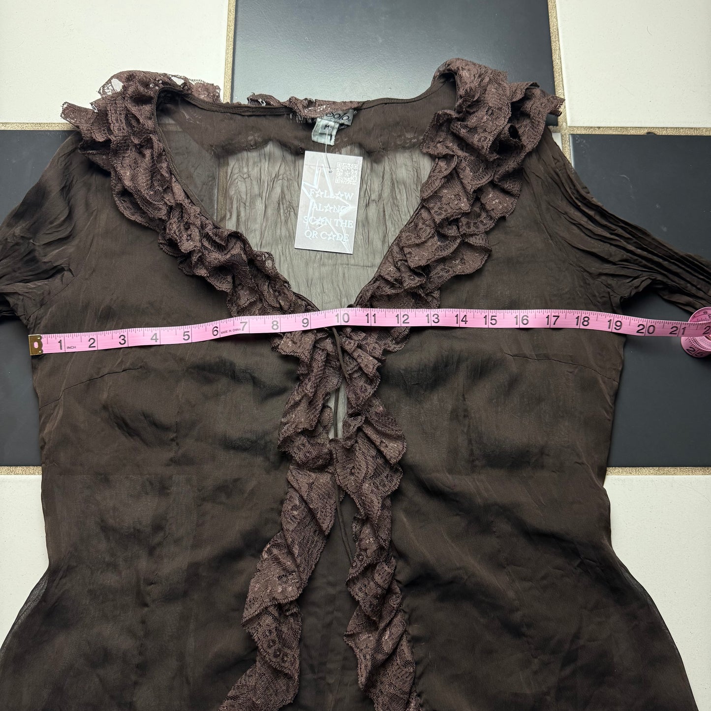 Fairy brown ruffle sleeved top