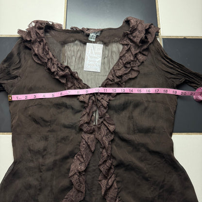 Fairy brown ruffle sleeved top