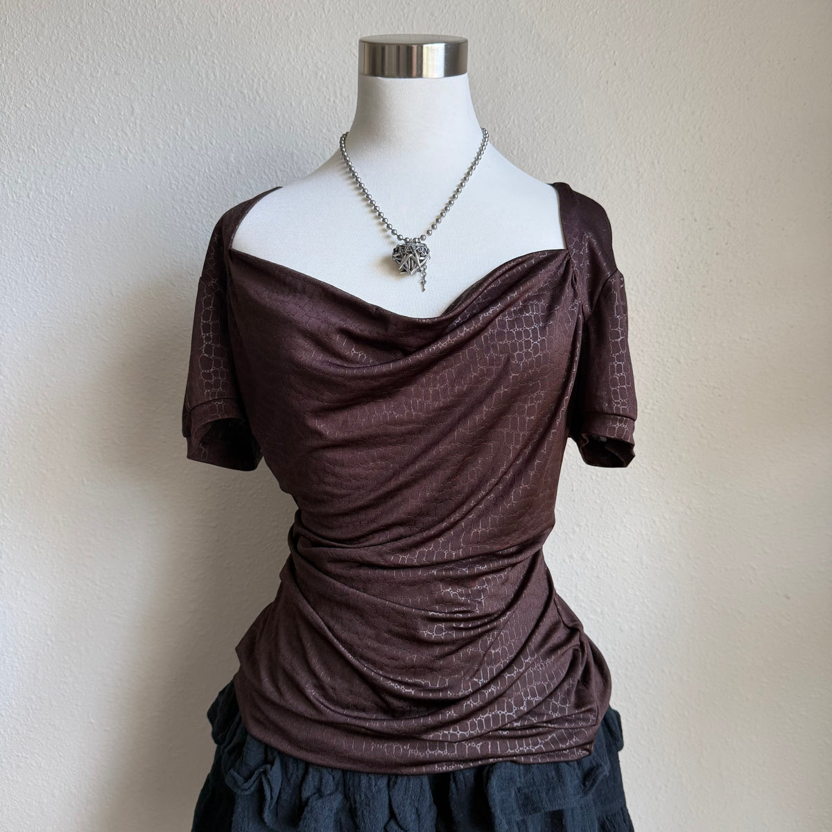 Brown snake print top