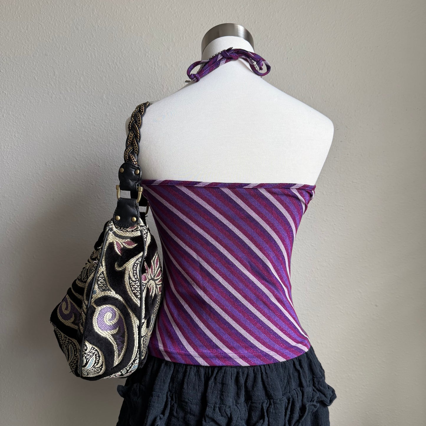 2000s Express striped halter top
