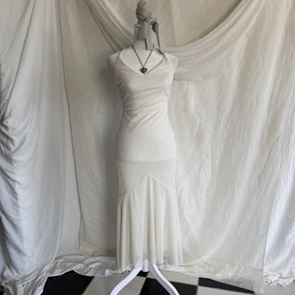 2000s white glitter fairy dress