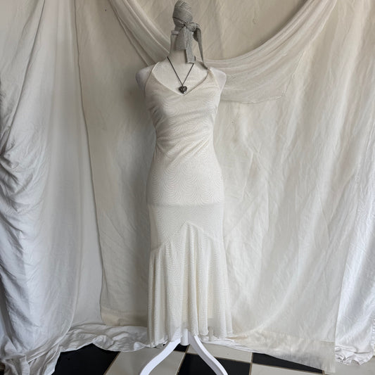 2000s white glitter fairy dress
