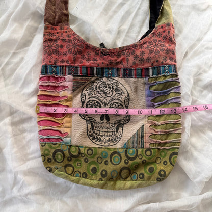 Boho skull crossbody bag