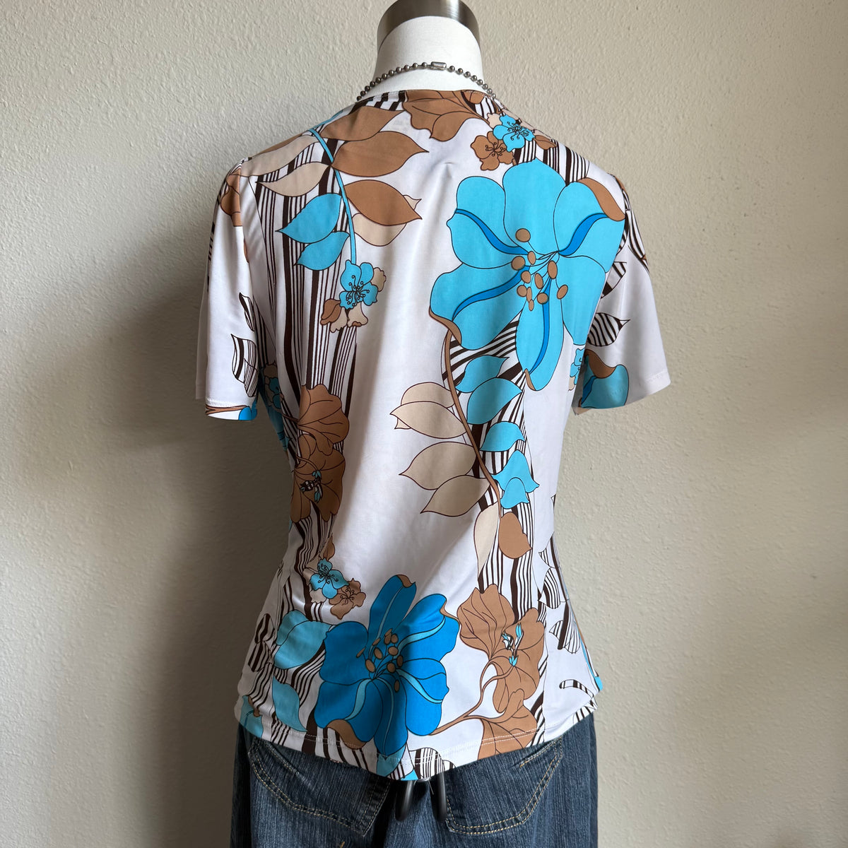 y2k flower draped top