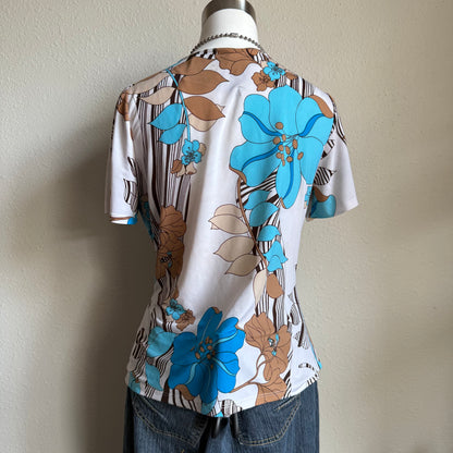 y2k flower draped top