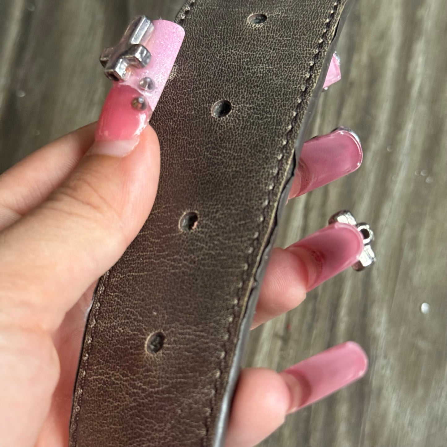 LEI grommet stud belt