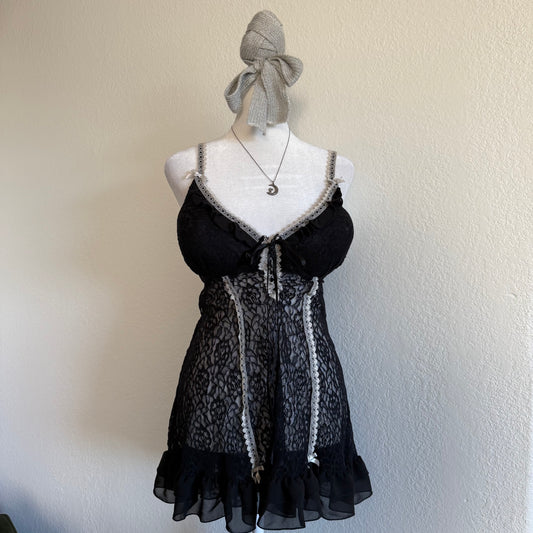 Black lingerie dress