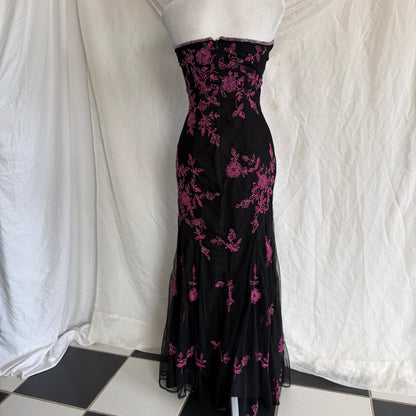 2000s Cache pink prom beaded gown