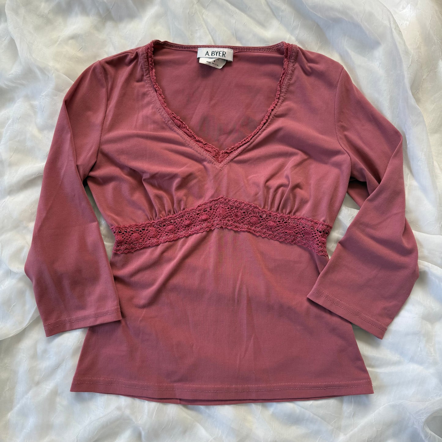 byer pink cottage lace top