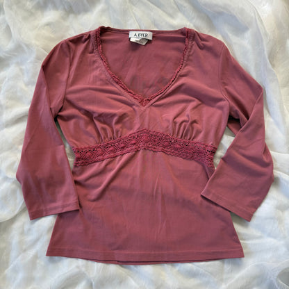 byer pink cottage lace top