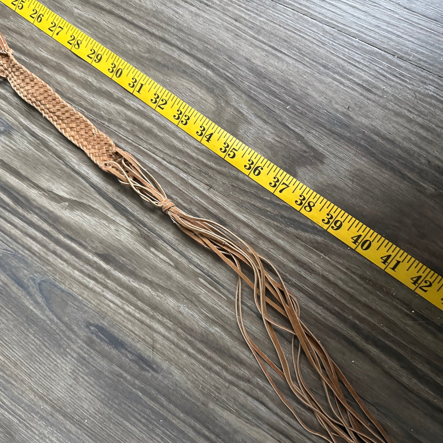 2000s soft brown crochet beaded belt