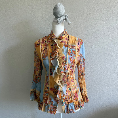 90s patterned sleeved top