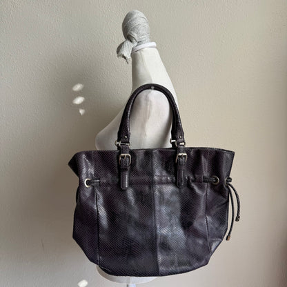 Faux Snakeskin purple shoulder bag