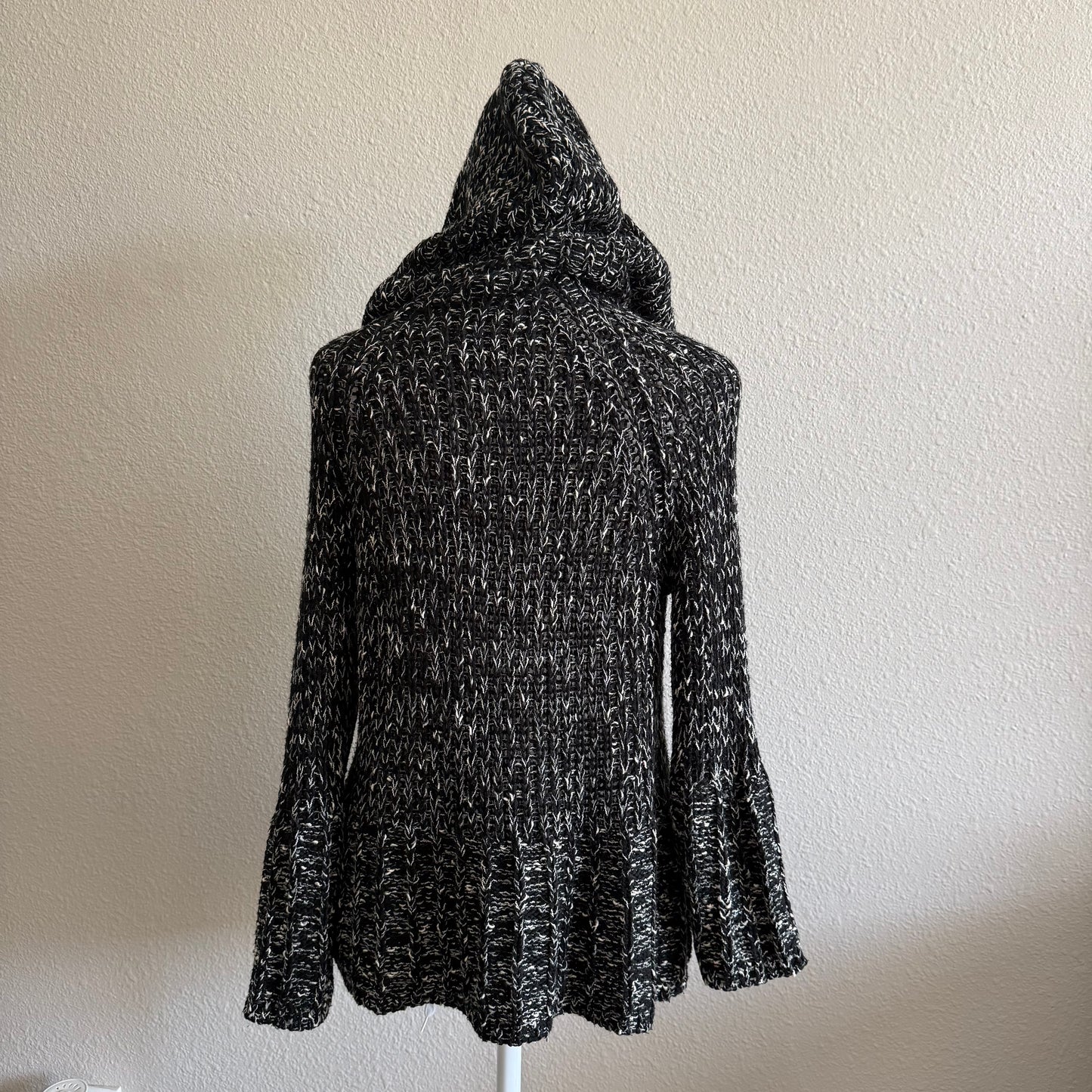 Knitted black crochet cardigan